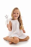 Little fairy angel with magic wand