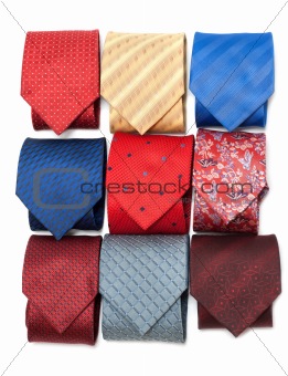 Varicoloured male ties