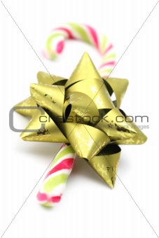 Candy cane with green bow
