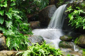 Beautiful waterfall in the garden