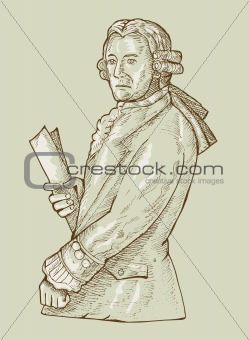17th century gentleman or aristocrat wearing wig