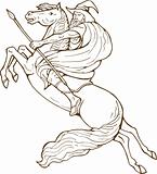 Norse God Odin riding horse