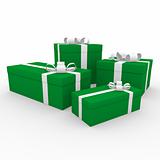 3d green white gift box