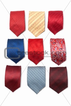 Varicoloured male ties