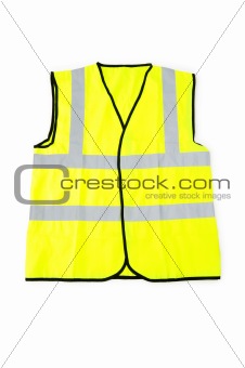 Yellow vest isolated on the white background