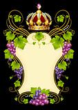 Vector grape frame with crown