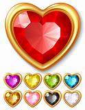 Vector jewel hearts