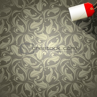 floral background with tag