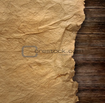 Closeup of  wrinkled parchment paper