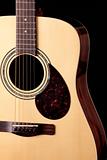 Guitar Acoustic Close Isolated Black