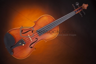 Violin Viola Isolated Against Gold