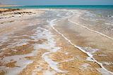 Salt on banks of Dead Sea