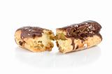 Chocolate eclair isolated