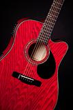 Guitar Red Acoustic Isolated on Black
