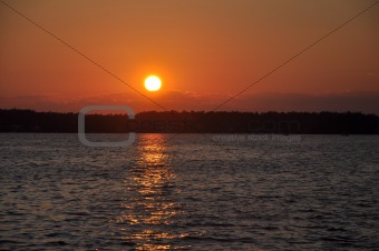 Sunset Over Lake