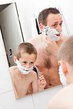 Father and Son Shaving