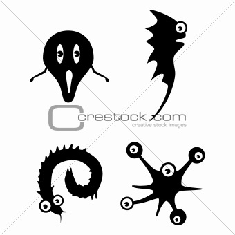 bacteria worms vector collection