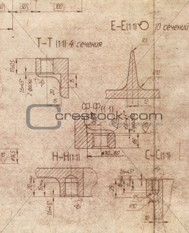 old engineering blueprint