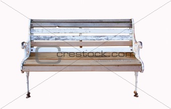 Park bench isolated on white
