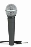 Professional dynamic microphone and cable with jack near