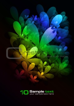 Vector abstract design. Flowers