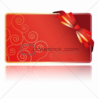greeting red card with bow 