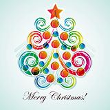 Abstract christmas tree on light background. Vector eps 10 illus