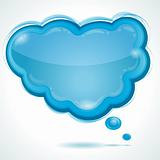 Cloud glossy speech bubble - vector background 