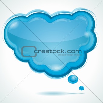 Cloud glossy speech bubble - vector background 