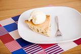 Apple pie with vanilla ice cream