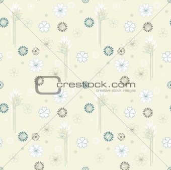 vector seamless background with branches