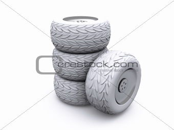car wheels. 3d