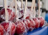 Large group of candy apples