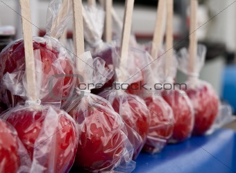 Large group of candy apples