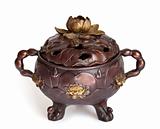 Bronze incense burner with lotus