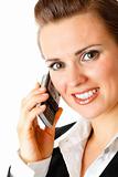 smiling modern business woman  with mobile phone
