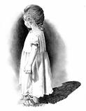Pencil Drawing of Small Girl Standing