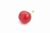 Red ripe cherry isolated on white