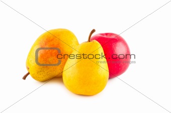 Fruits isolated on white background.