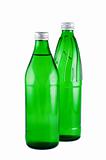 Two bottles water isolated white background clipping path.
