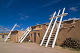 White ladders in Sky City, the Acoma Pueblo