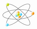 vector detail of atom isolated over white background