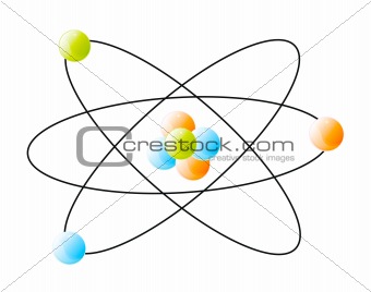 vector detail of atom isolated over white background
