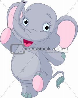 Baby elephant dancing 