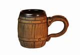 old polish wooden mug for beer 