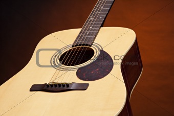 Guitar Acoustic Isolated on Gold