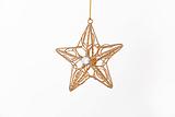 Gold Christmas Star Ornament Isolated
