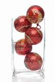 Christmas decorative balls in glass jar