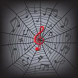 music notes in the spider web