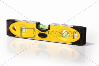 Yellow spirit level (with clipping path)